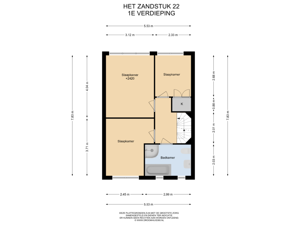 View floorplan of 1E Verdieping of Het Zandstuk 22