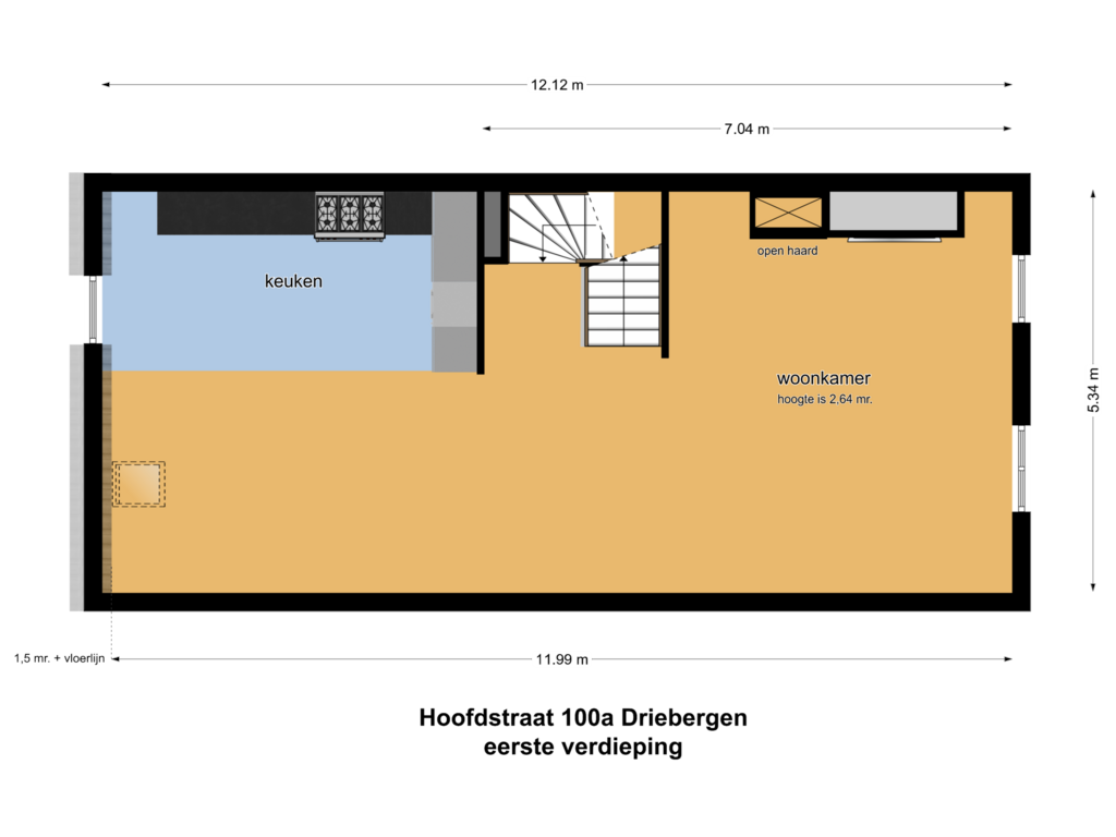 Bekijk plattegrond van 1e van Hoofdstraat 100-A