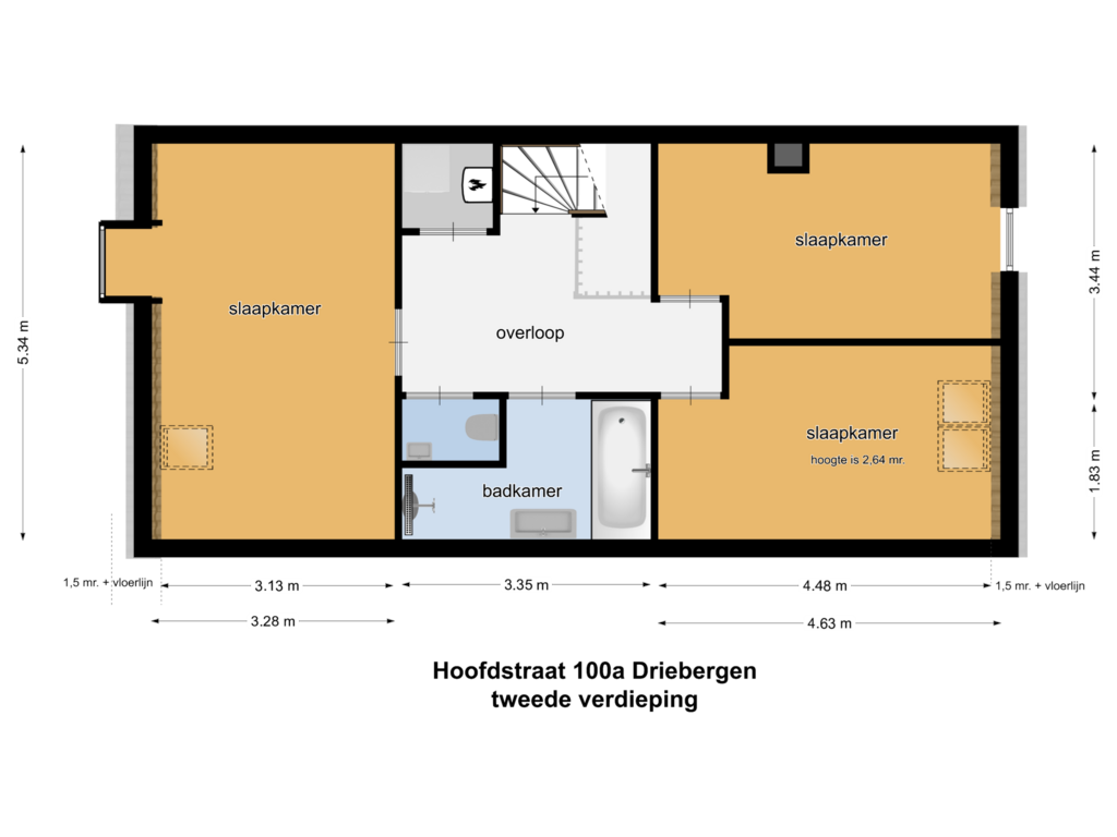 Bekijk plattegrond van 2e van Hoofdstraat 100-A