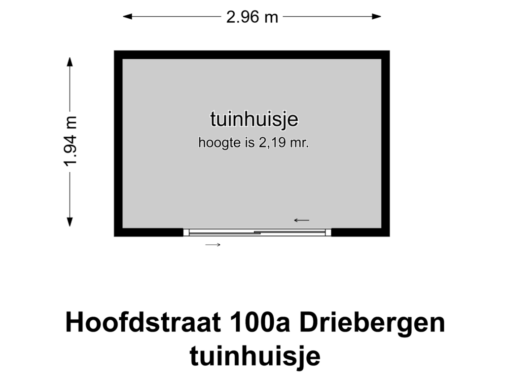 Bekijk plattegrond van tuinhuisje van Hoofdstraat 100-A