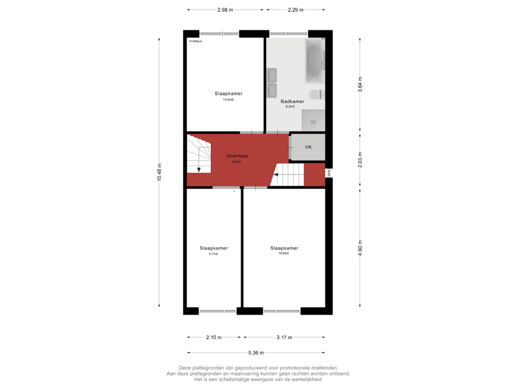 Bekijk plattegrond van 1e Verdieping van Bernadette-Marielaan 9