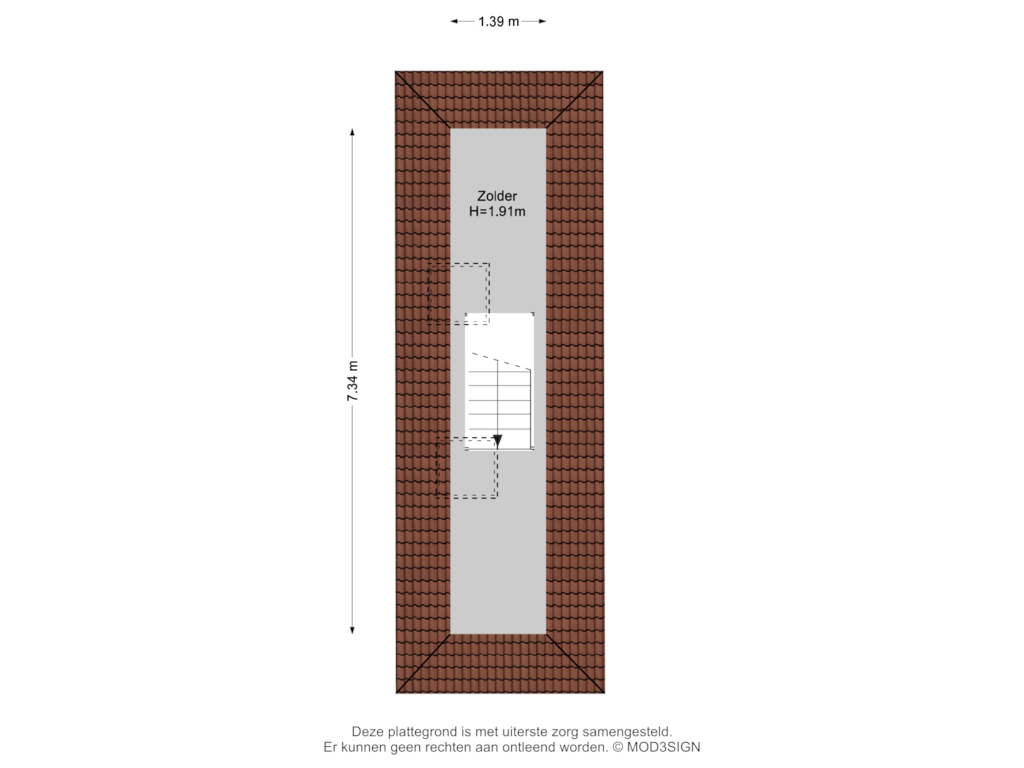 Bekijk plattegrond van Zolder van Burgemeester den Texlaan 23