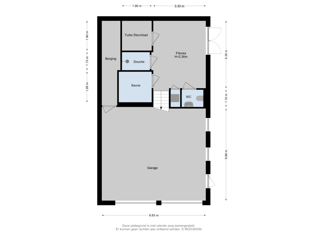 Bekijk plattegrond van Garage van Burgemeester den Texlaan 23