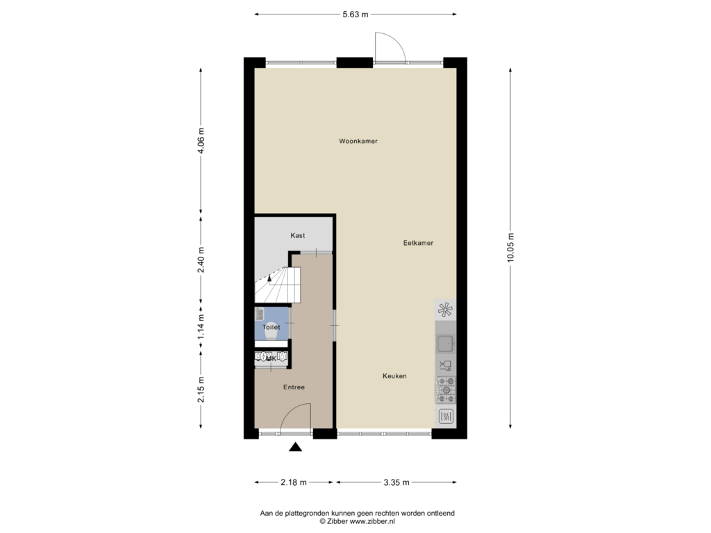 View floorplan of Begane Grond of Jan Tooropstraat 19