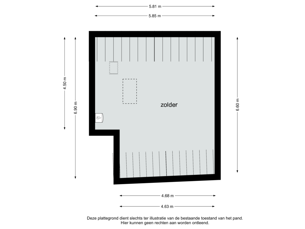 Bekijk plattegrond van zolder van Venlosepoort 8