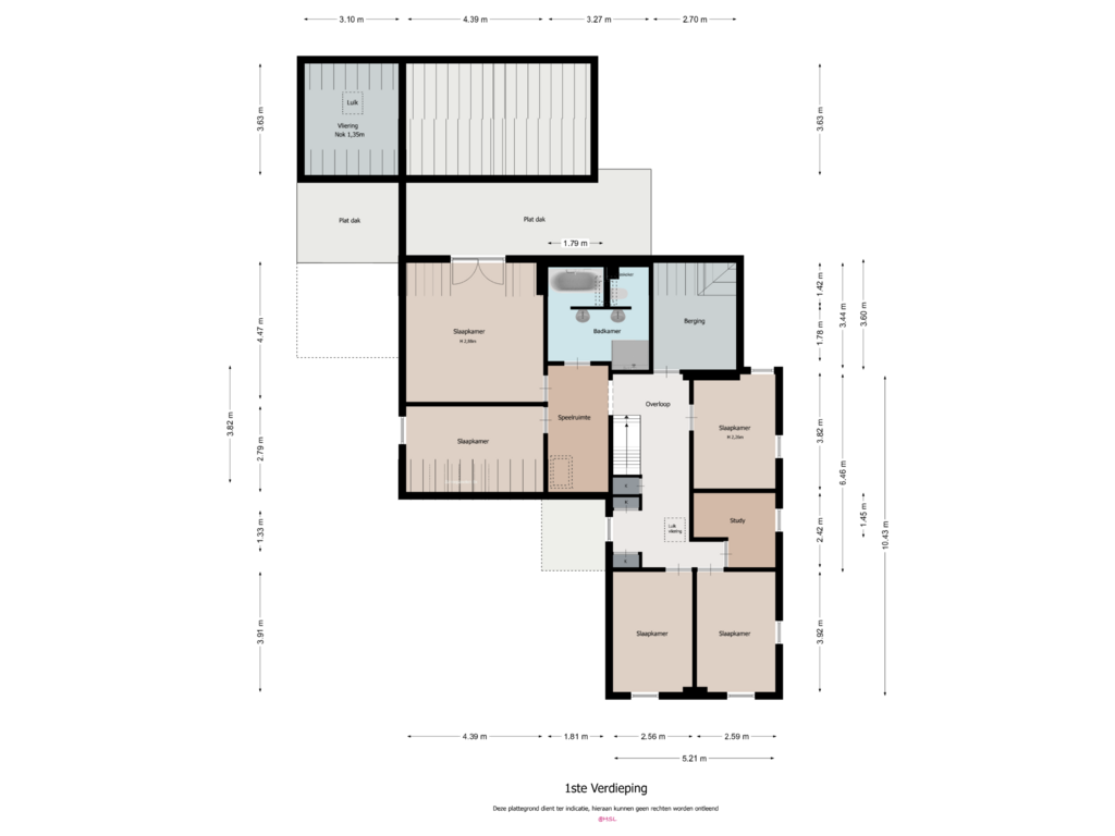 View floorplan of Verdieping 1 of Kapelstraat 8