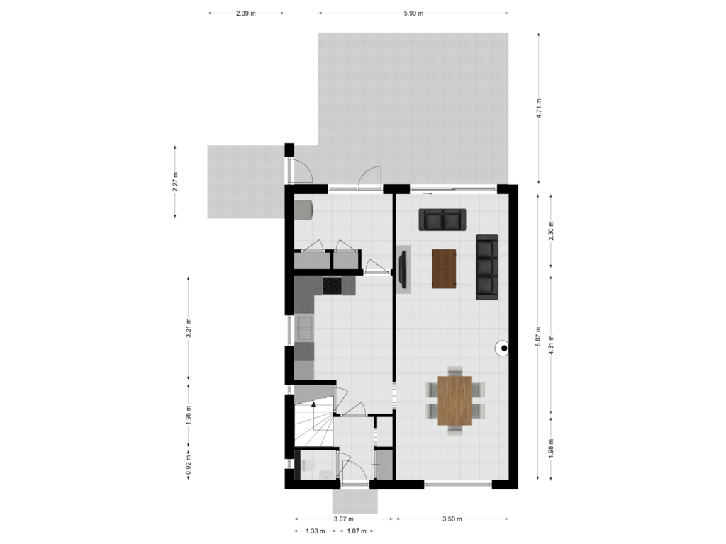 View floorplan of Begane grond of De Ripsstraat 4