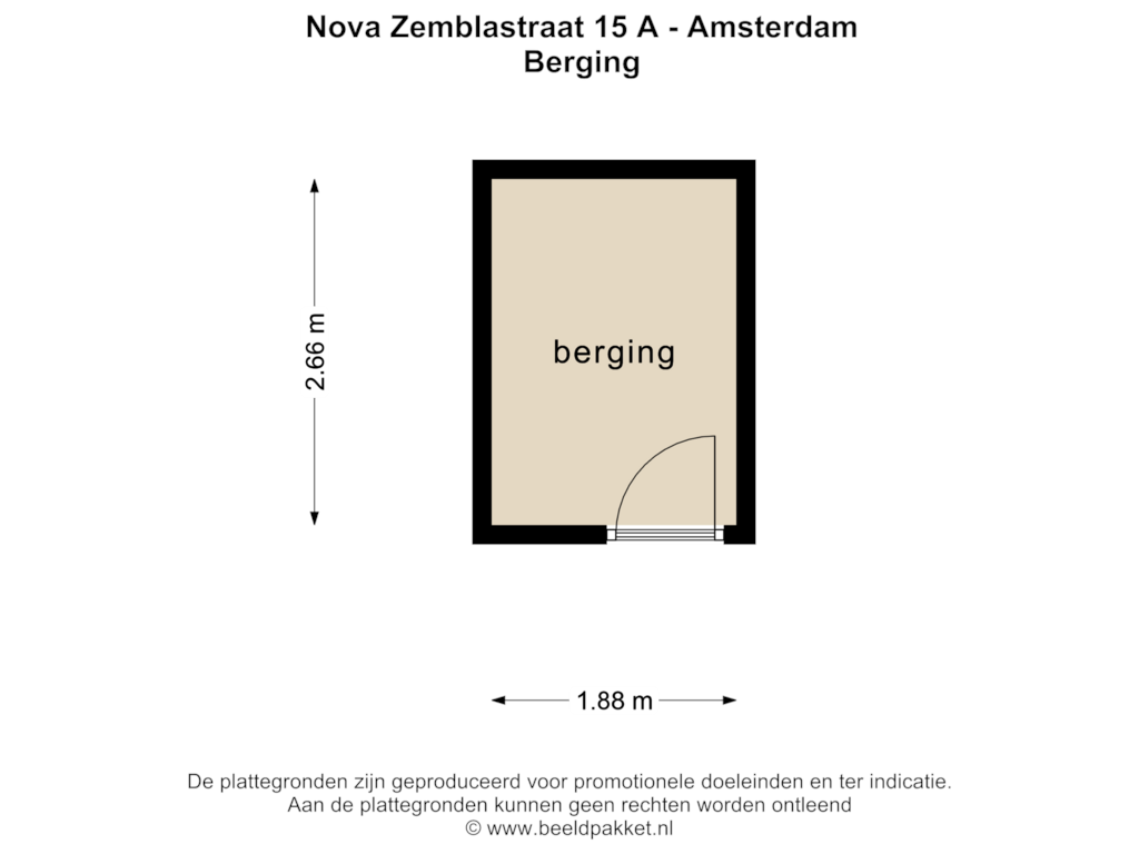 Bekijk plattegrond van BERGING van Nova Zemblastraat 15-A