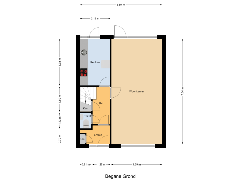 Bekijk plattegrond van Begane Grond van Wijdaustraat 42