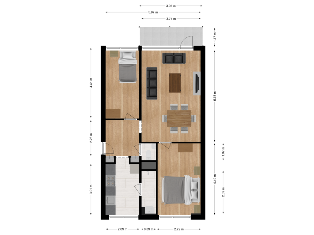 Bekijk plattegrond van Appartement van Predikherenlaan 281