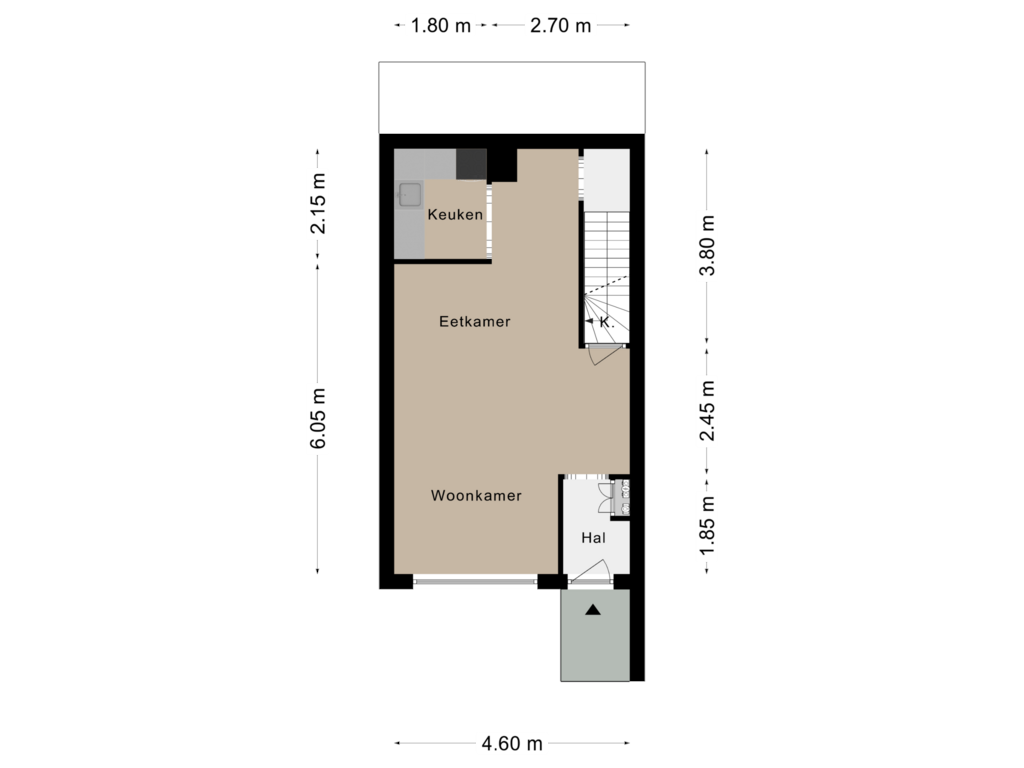 View floorplan of Begane grond of Landvoogdstraat 5