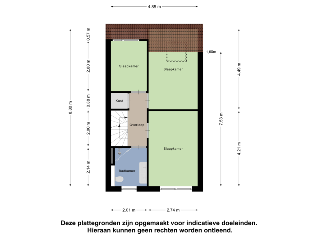 Bekijk plattegrond van Eerste Verdieping van Frankrijklaan 19