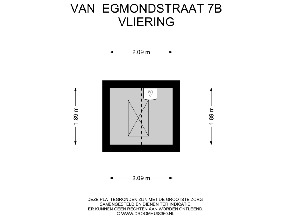 View floorplan of Vliering of Van Egmondstraat 7-B