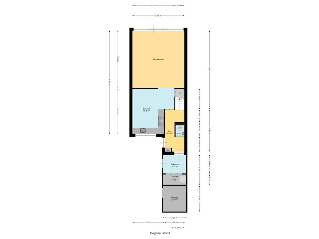 Bekijk plattegrond van Begane Grond van Dreef 69