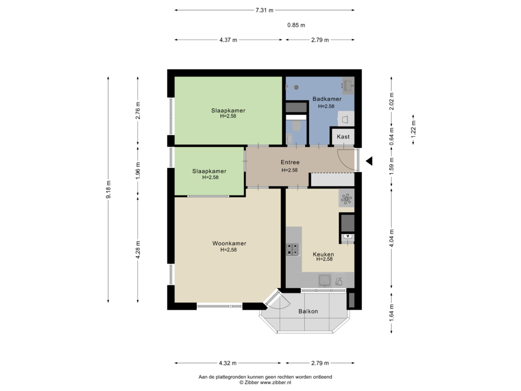 View floorplan of Appartement of Celebesstraat 112-A