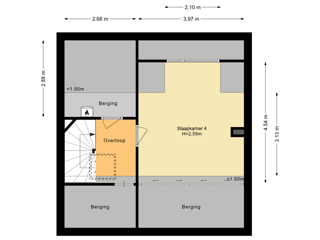 Bekijk plattegrond van Tweede Verdieping van Van Twillerstraat 7