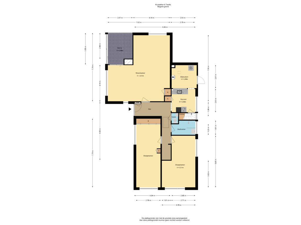 View floorplan of Begane grond of Kruisakkerweg 6