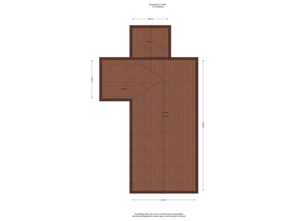 View floorplan of 1e verdieping of Kruisakkerweg 6