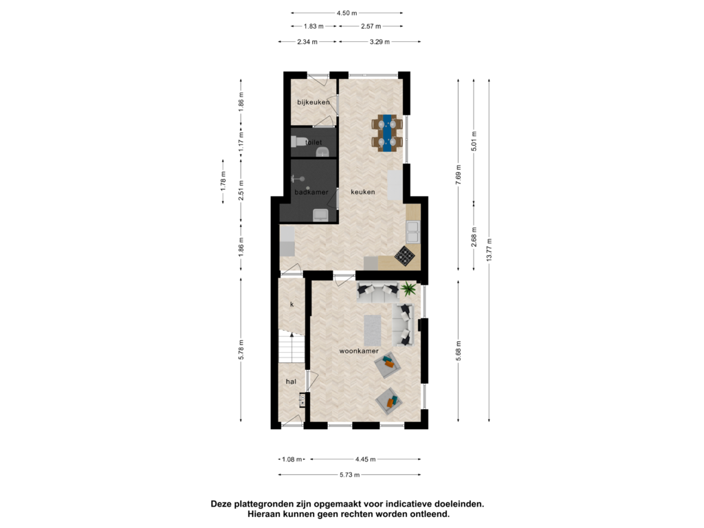 View floorplan of Begane grond of Vrouwenlaan-achter 7