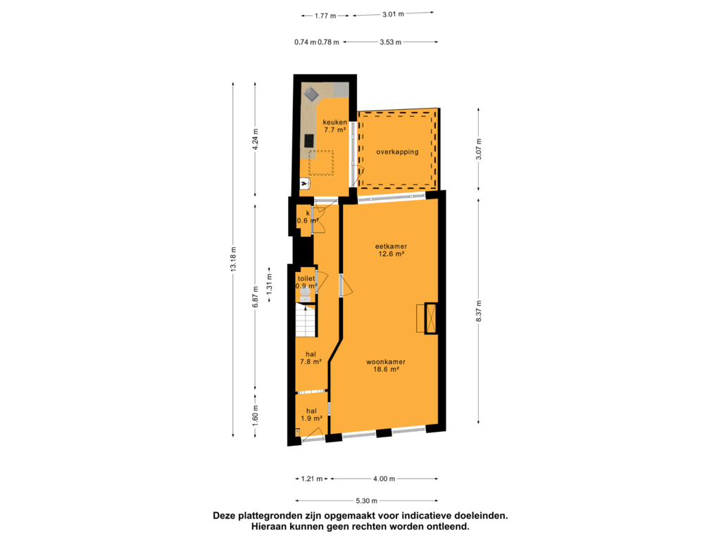 Bekijk plattegrond van Begane grond van Oosterweg 78