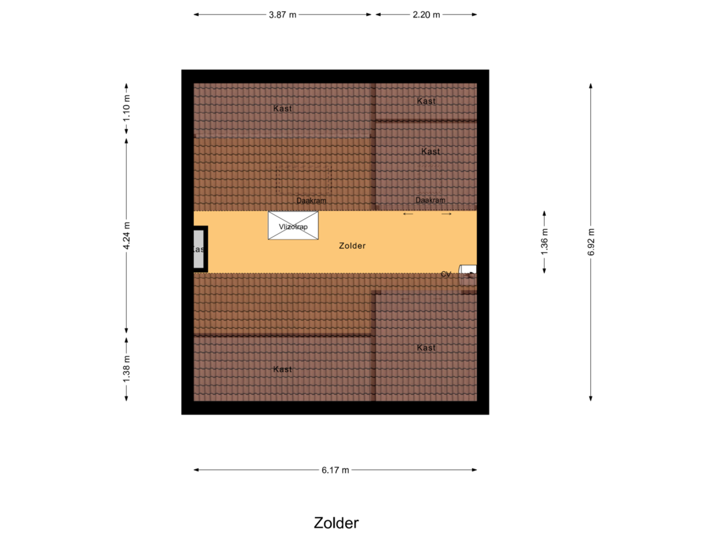 Bekijk plattegrond van Zolder van Europastraat 27