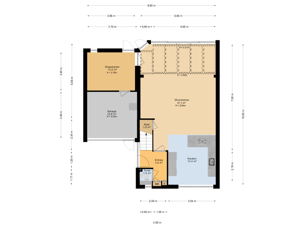 Bekijk plattegrond van Begane grond van De Wylch 13