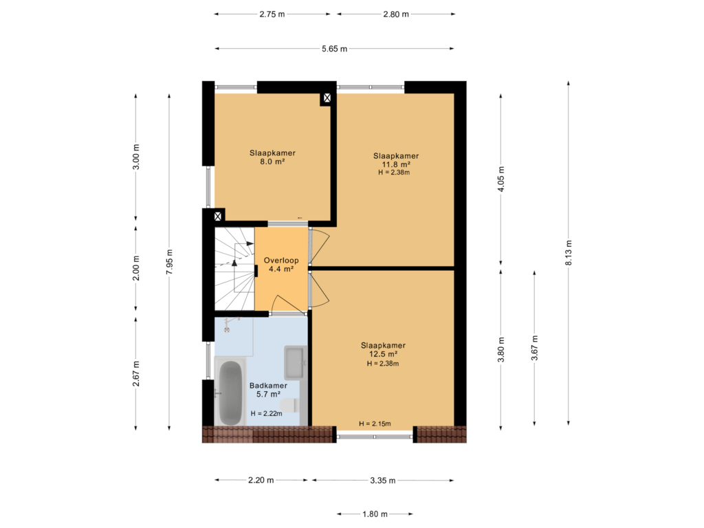 Bekijk plattegrond van 1e verdieping van De Wylch 13