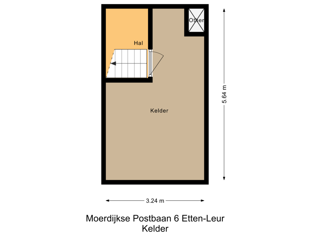 Bekijk plattegrond van Kelder van Moerdijkse Postbaan 6