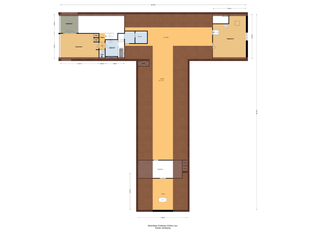 Bekijk plattegrond van Eerste verdieping van Moerdijkse Postbaan 6