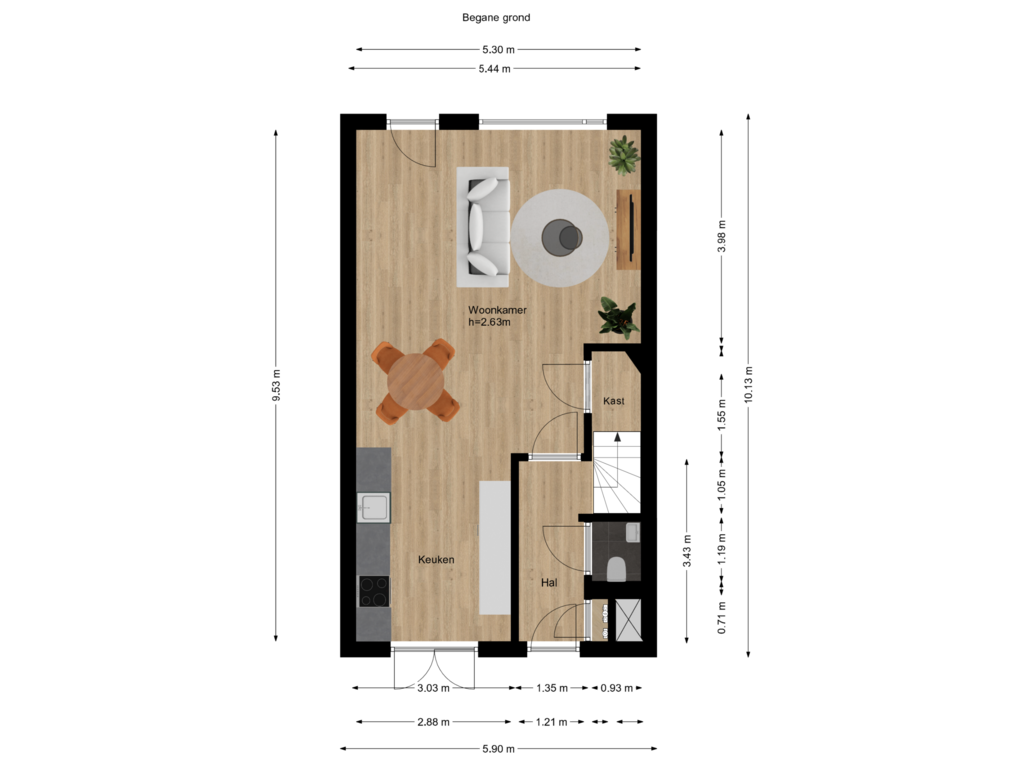 Bekijk plattegrond van Begane grond van Van der Endetuinen 8