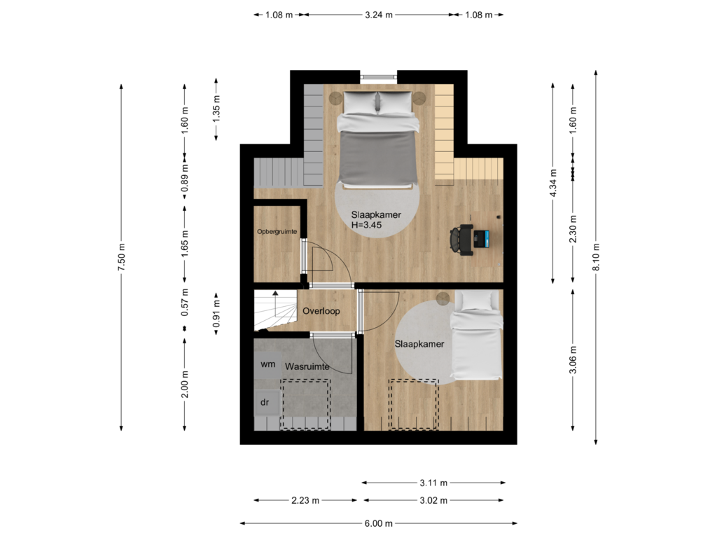 Bekijk plattegrond van Verdieping 2 van Van der Endetuinen 8