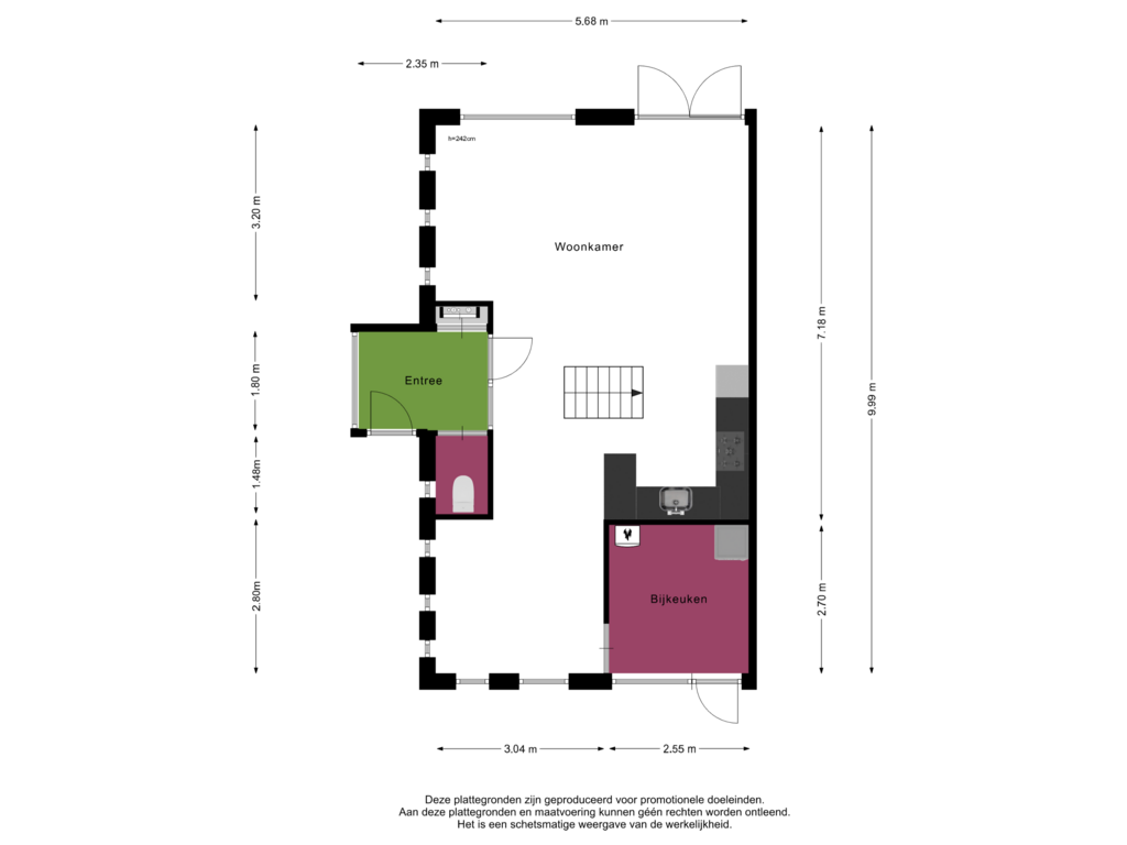 Bekijk plattegrond van Begane grond van Bereklauw 16