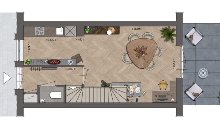 Foto 4 van Tussenwoningen Blok E F (Bouwnr. 24)