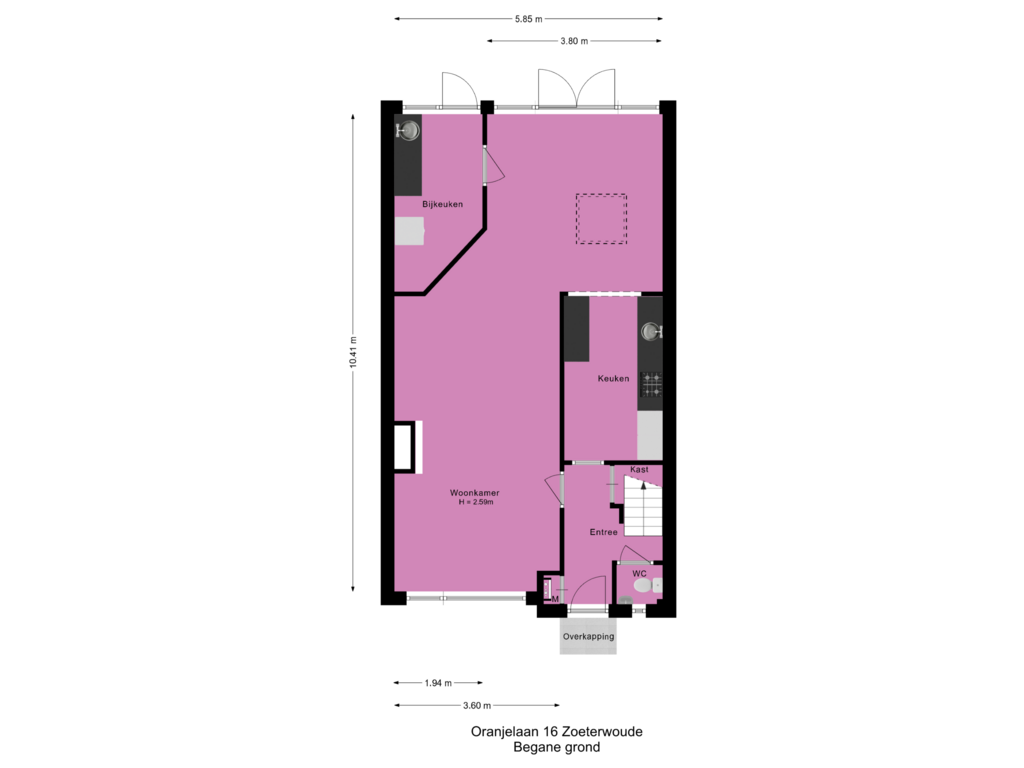 View floorplan of Begane grond of Oranjelaan 16