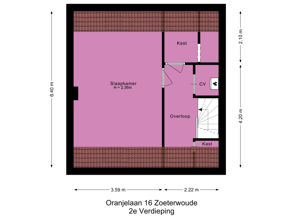 View floorplan of 2e Verdieping of Oranjelaan 16