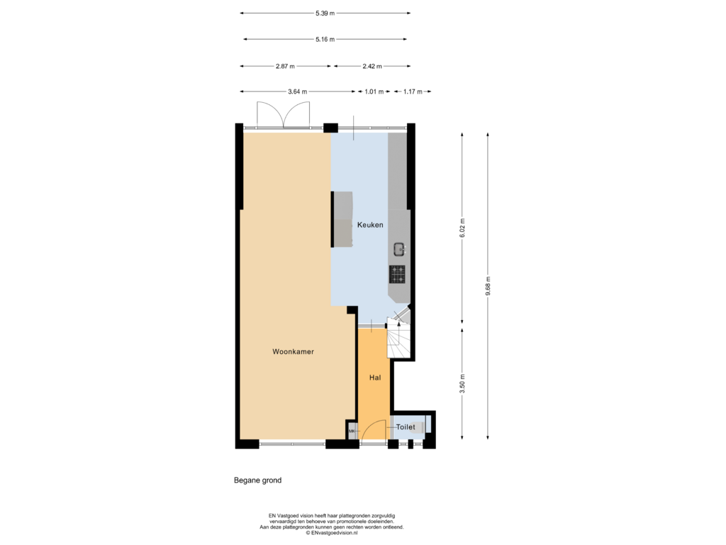 View floorplan of Begane grond of Goossen de Witstraat 9