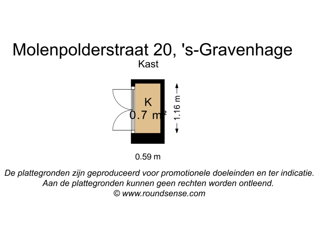 Bekijk plattegrond van Kast van Molenpolderstraat 20