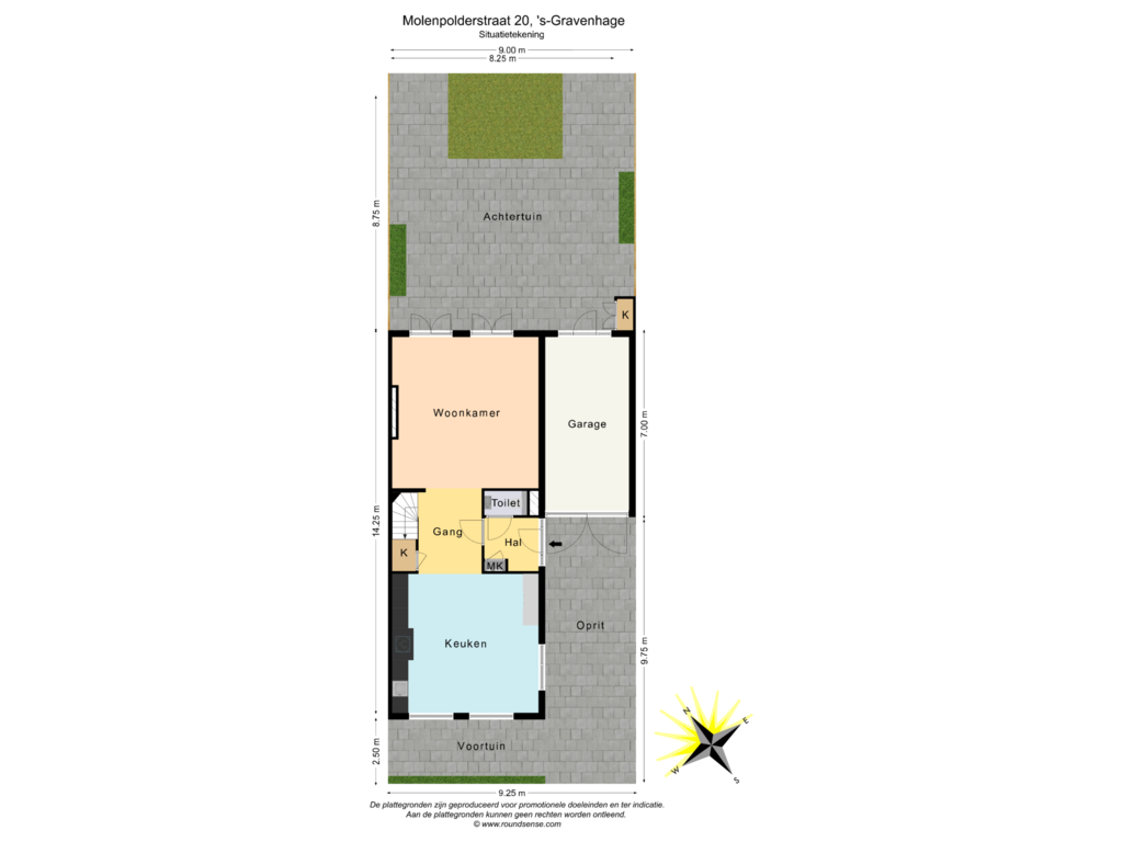 Bekijk plattegrond van Situatietekening van Molenpolderstraat 20