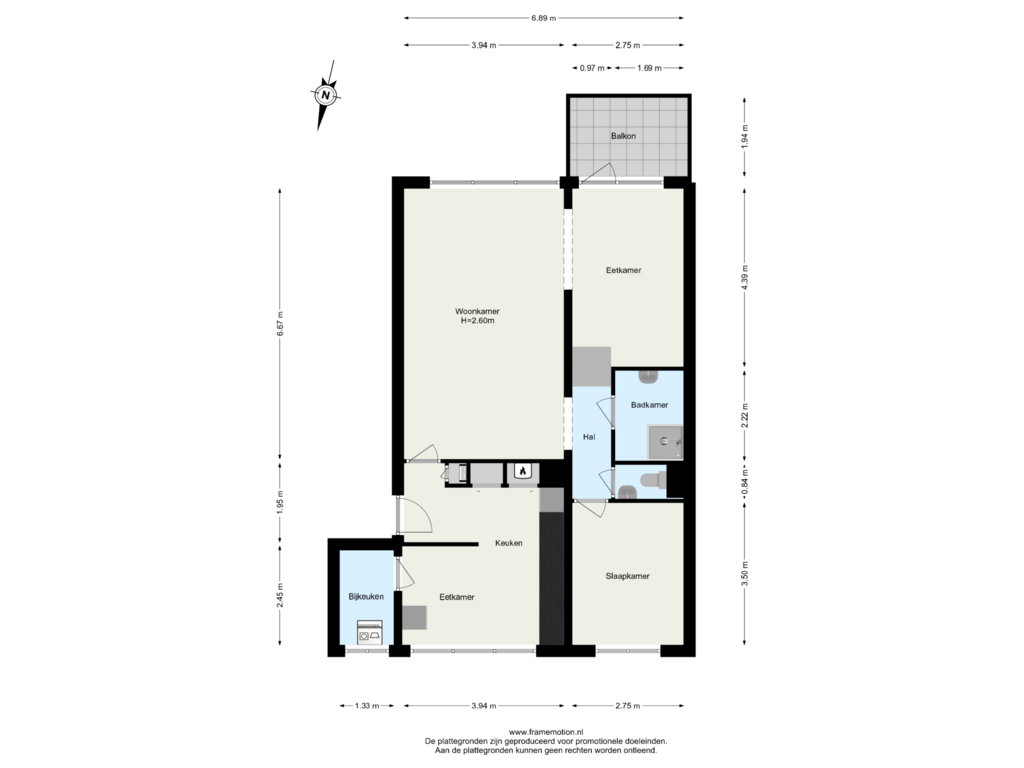 Bekijk plattegrond van Verdieping 2 van De la Marplein 58