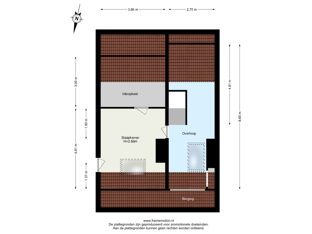 Bekijk plattegrond van Verdieping 3 van De la Marplein 58