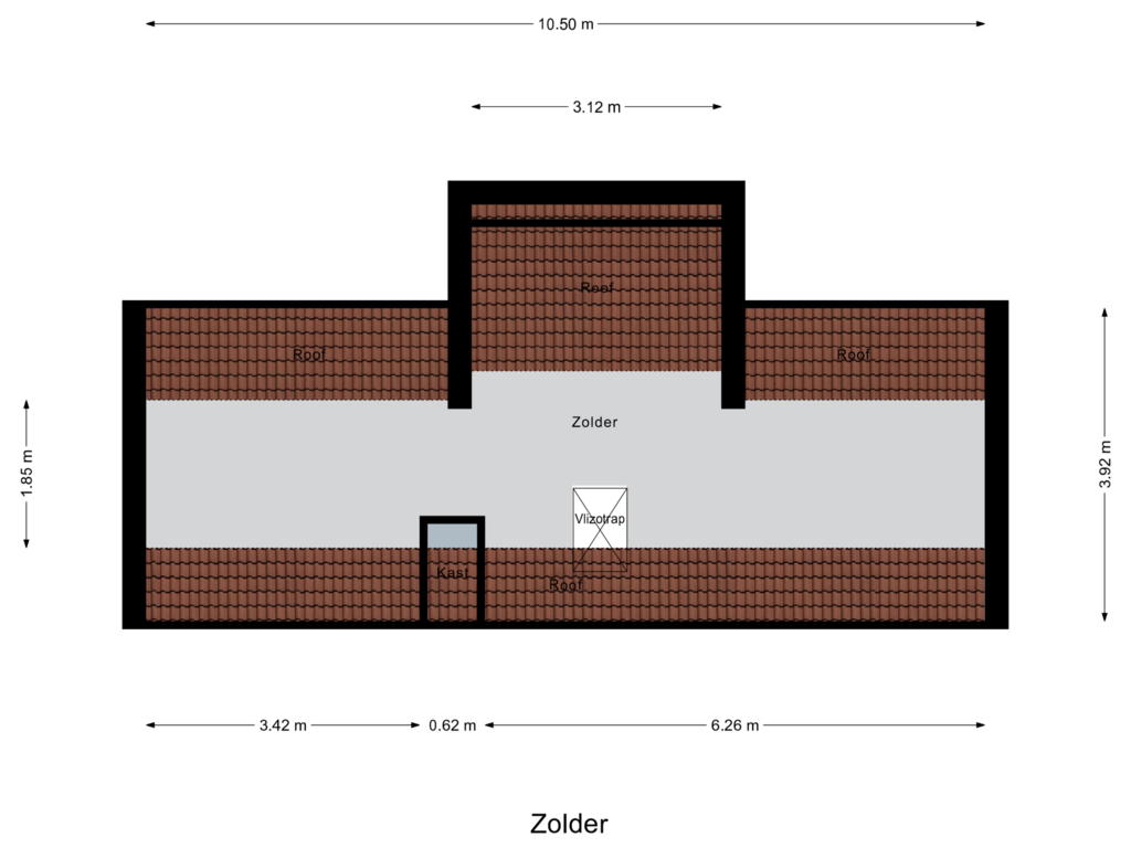 View floorplan of Zolder of Biesterweg 114