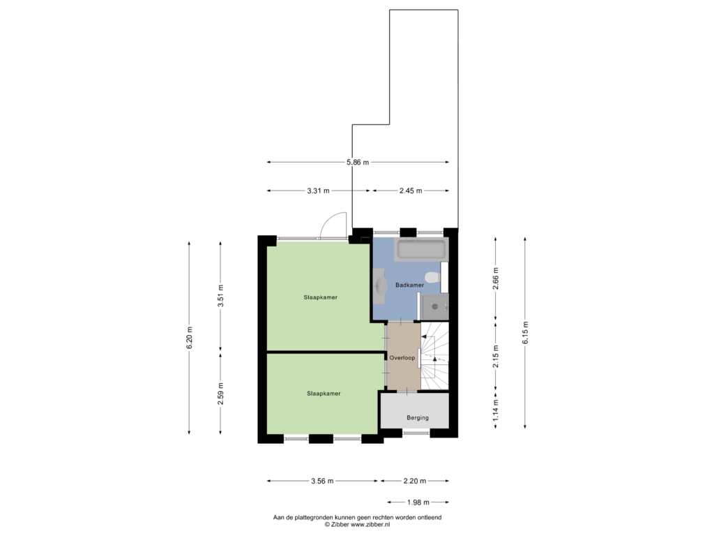 View floorplan of Eerste verdieping of Rembrandtlaan 32