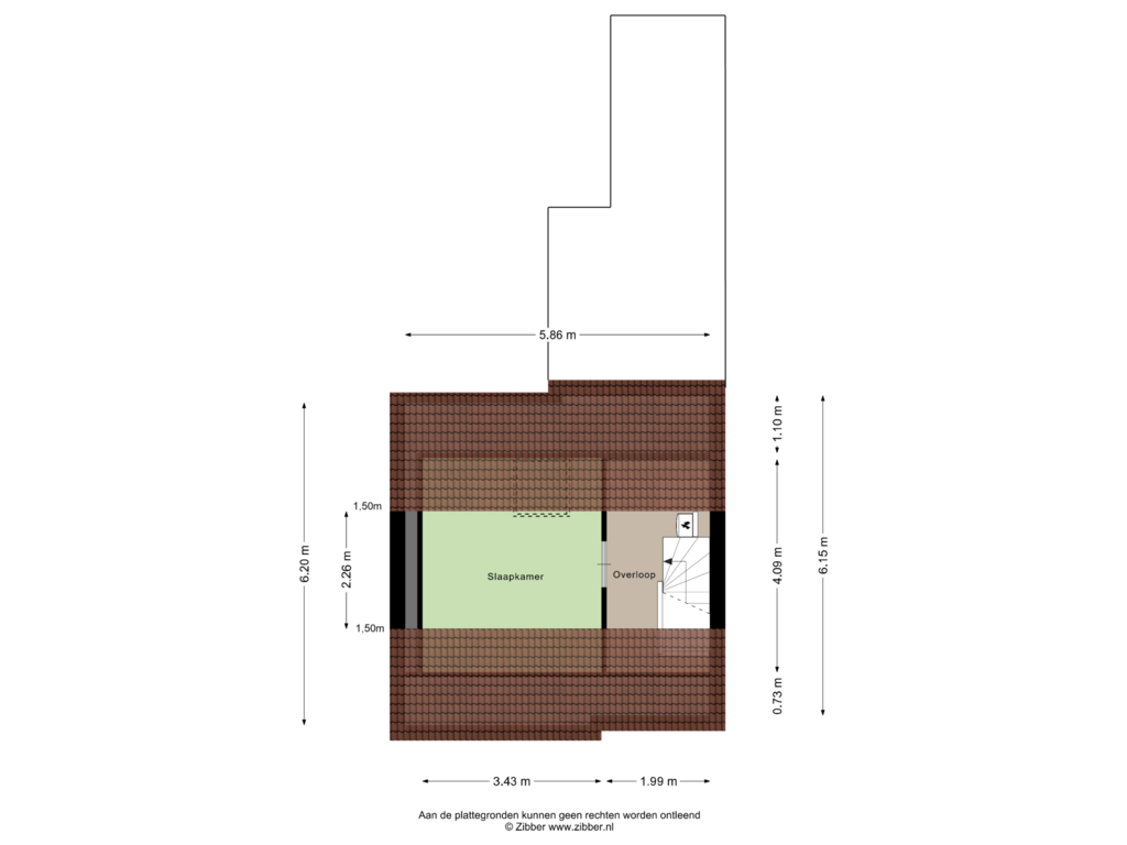 View floorplan of Tweede verdieping of Rembrandtlaan 32