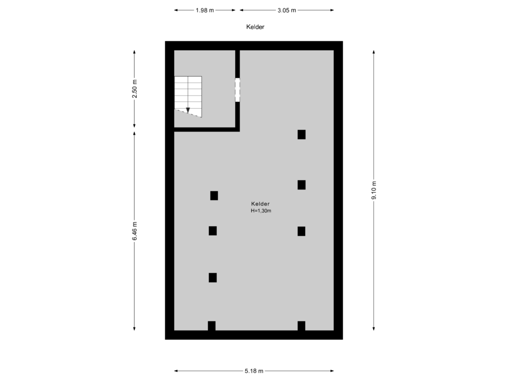 Bekijk plattegrond van Kelder van Vogelaarstraat 26