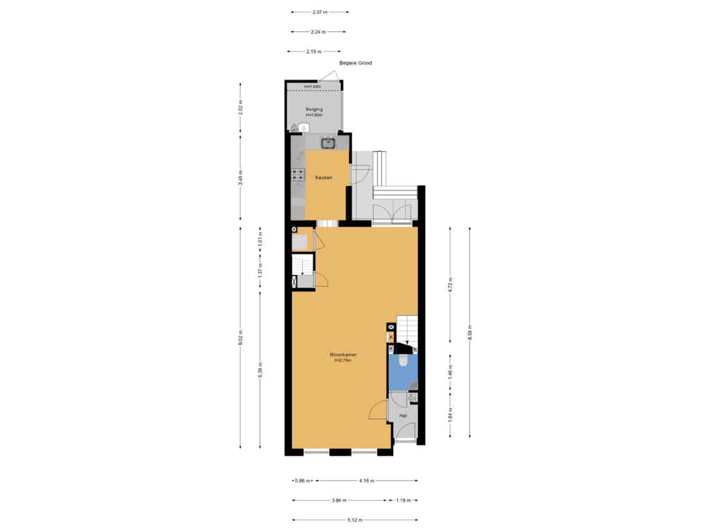 Bekijk plattegrond van Begane Grond van Vogelaarstraat 26