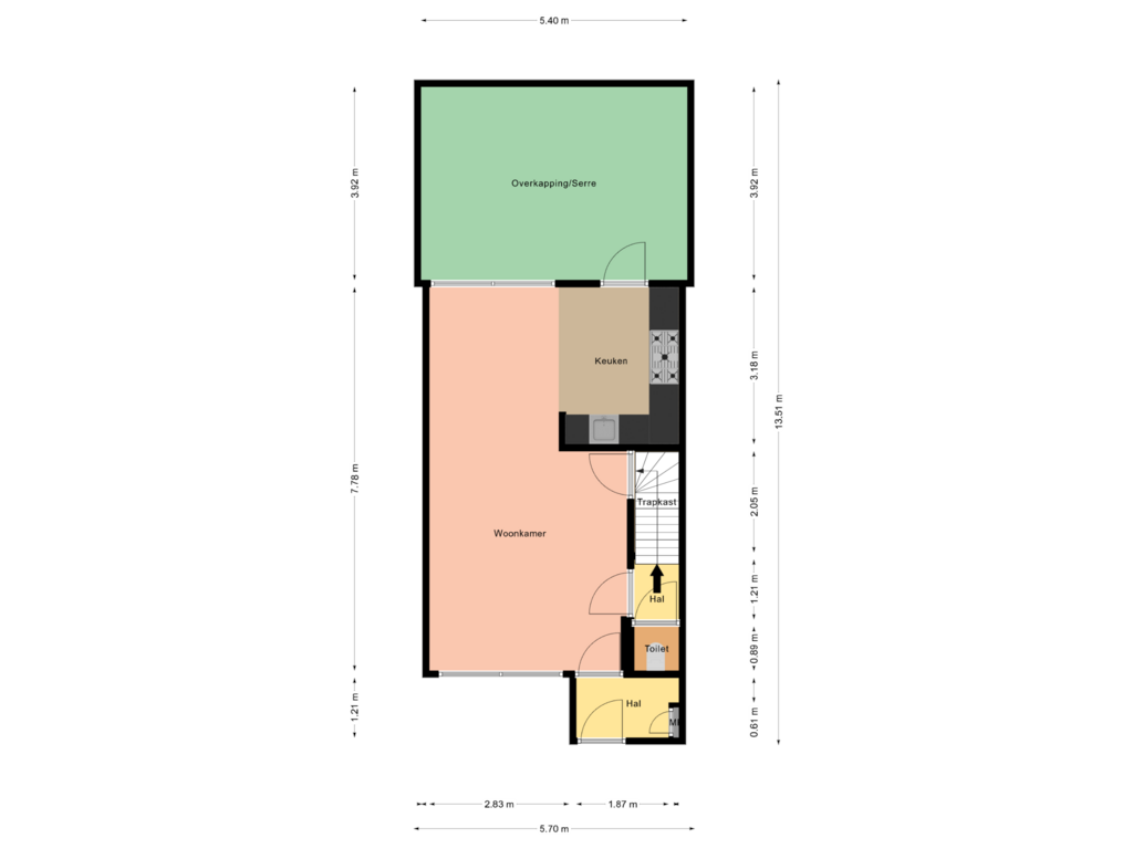 View floorplan of Begane grond of Molenbeek 46