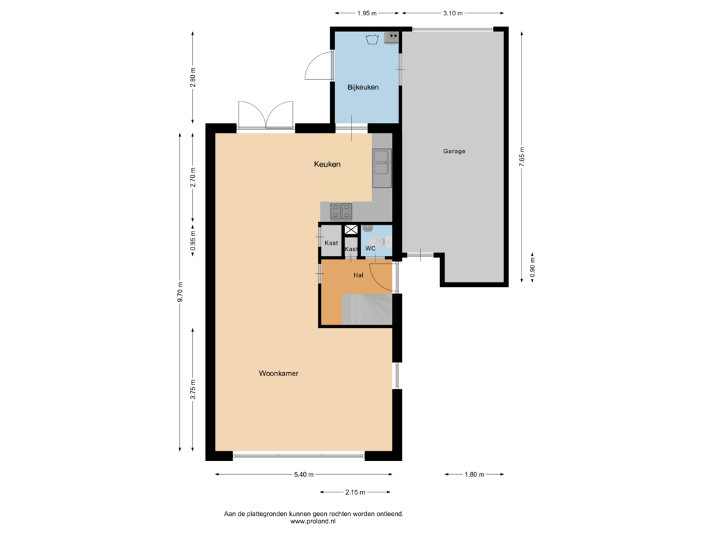 View floorplan of Begane Grond of Trekschuit 15