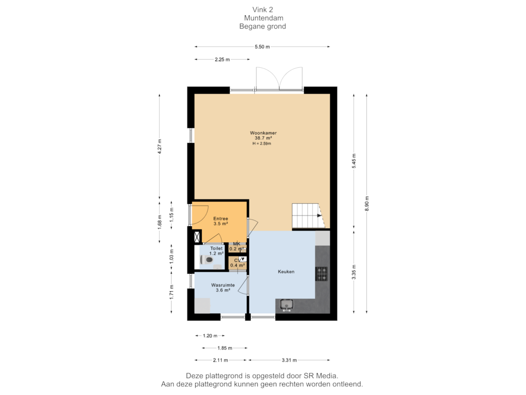 Bekijk plattegrond van Begane grond van Vink 2