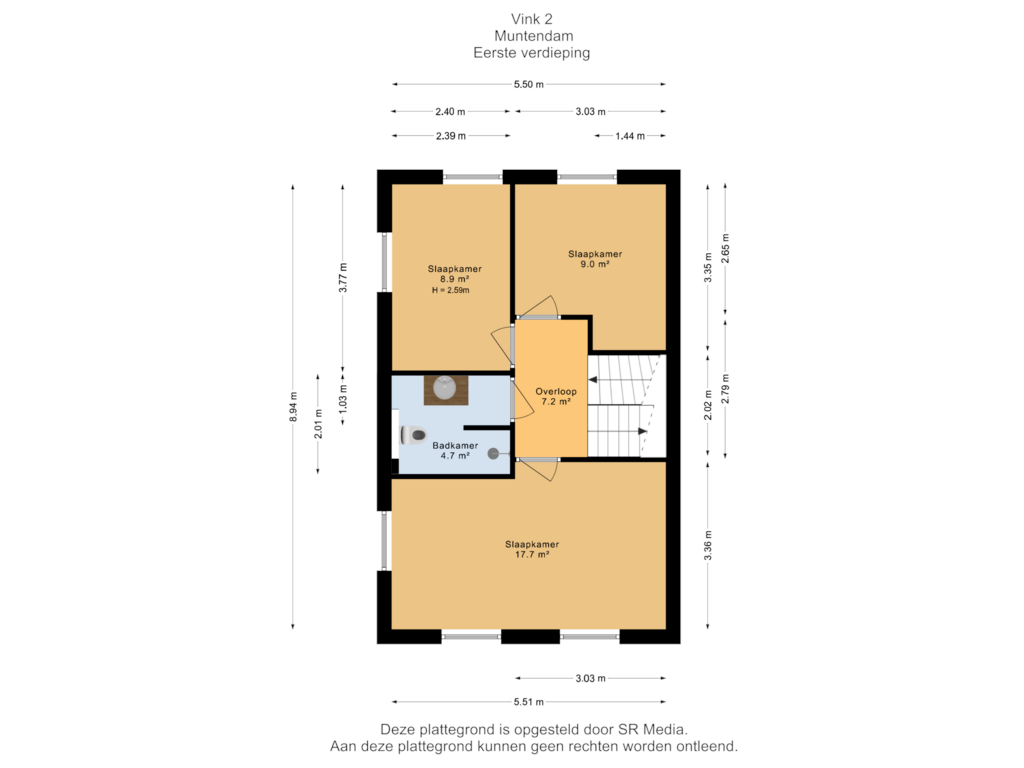 Bekijk plattegrond van Eertse verdieping van Vink 2