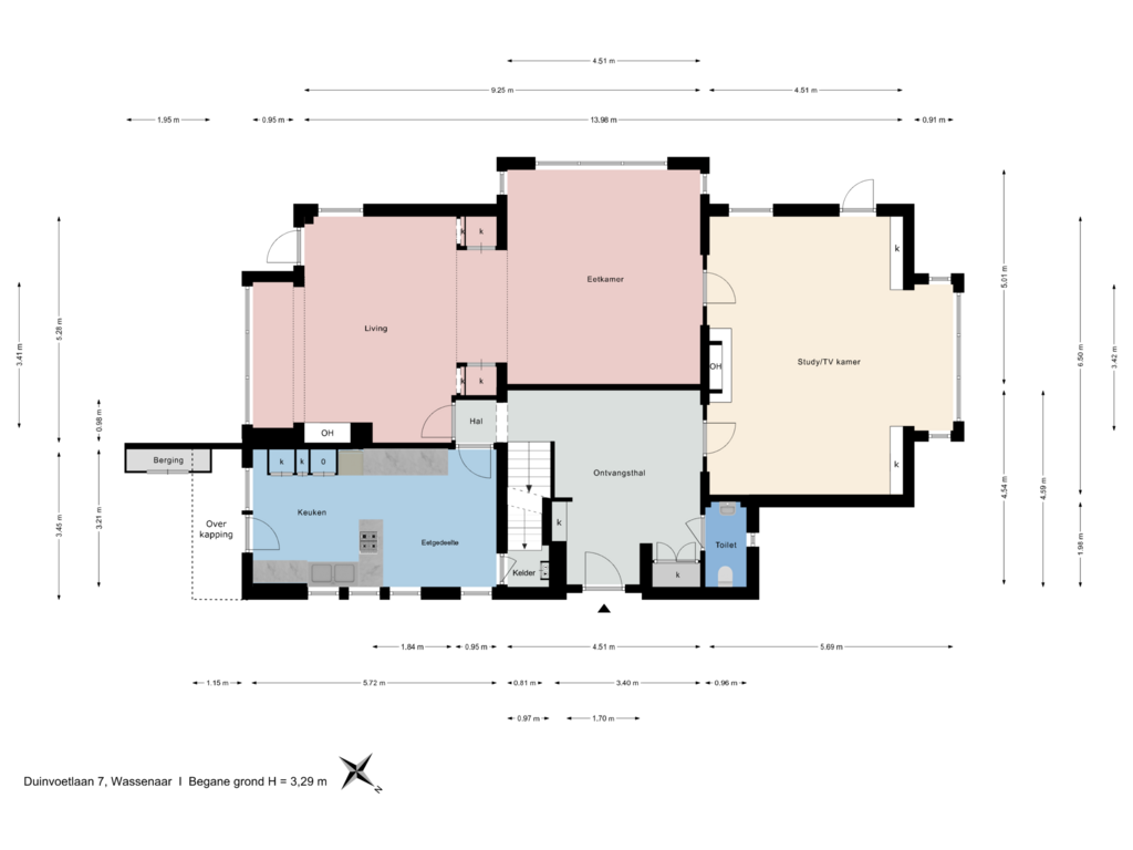 View floorplan of Begane grond of Duinvoetlaan 7